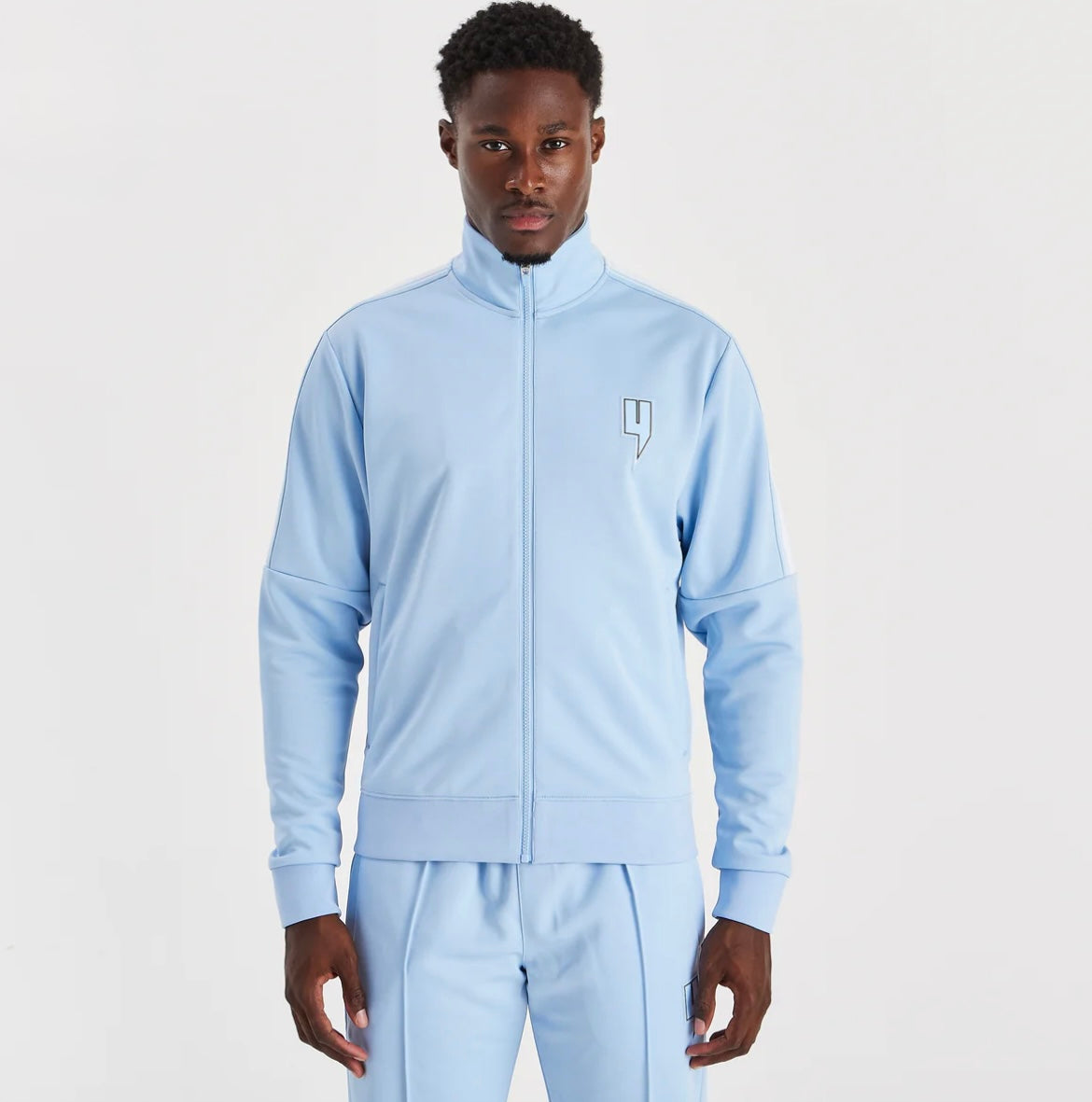 YELIR TRACK TOP SIDE STRIPE BABY BLUE